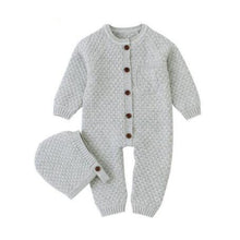 Load image into Gallery viewer, Handmade Girls Romper Knitted Newborn Baby Clothes Romper With Hat Infant Toddler Jumpsuit For Boys And Girls Warm Jumpsuit For Winter