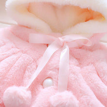 Load image into Gallery viewer, Winter Baby Girls Fur Warm with Cute Rabbit Ears Cloak Coat In Elegant Modern Style For Baby Girls