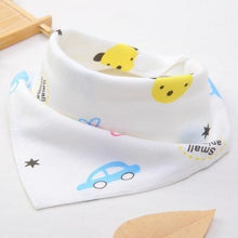 Load image into Gallery viewer, Cute Breathable Bibs Baby Feeding Cartoon Printing Super Absorbent Triangle Scarf Bib Cotton For Newborn Infant Girls And Boys