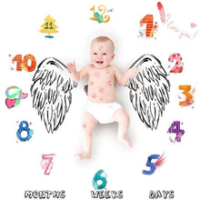 Load image into Gallery viewer, Cartoon Pattern Baby Photo Props Background Blankets Play Mats Backdrop Cloth Calendar Photo Accessories Blanket For Baby