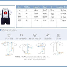 Load image into Gallery viewer, Modern Luxury New Born Baby Summer Gentleman Rompers for Baby Boys Cotton Jumpsuit 0-12M