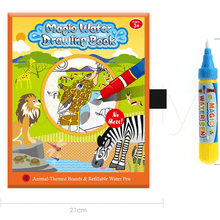 Load image into Gallery viewer, Modern Coloring Magic Water Drawing Book With Pen For Kids and Baby Educational Toy Animals Painting Writing Doodle Cloth Book Kids Drawing Board