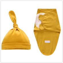 Load image into Gallery viewer, Baby Swaddle Blanket With Cap For Newborn Wrap Cotton Swaddling Bag Baby Envelope Sleep sack Blanket .