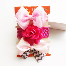 Load image into Gallery viewer, 3PCS Set Baby Headband Girls Hair Accessories Cotton Rabbit Ear Turban Bow Elastic Hairband For Baby Girls