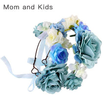 Load image into Gallery viewer, Luxury Handamde Mommy and Baby Flower Headband Large Flower Crown Mother Kids Flowers Headwear For Celebration