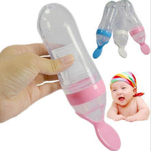 Load image into Gallery viewer, Safety Silicone Bottle For Infant Dids Deeding Bottles With Spoon Baby Food Supplement Bottle Cup For Kids