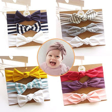 Load image into Gallery viewer, 3PCS Set Baby Headband Girls Hair Accessories Cotton Rabbit Ear Turban Bow Elastic Hairband For Baby Girls