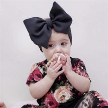 Load image into Gallery viewer, Modern Luxury Adjustable Big Bow Headwrap Baby Headband Top Knot Headbands, Over Sized Bow Hair Turban Newborn Head Band for Girls
