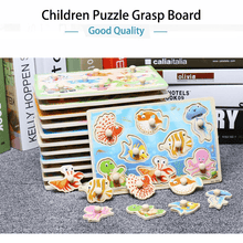 Load image into Gallery viewer, New Hand Grab Board Wooden Puzzle Toys for Children Cartoon Animal Fruit Kids Baby Early Educational Learning Toy