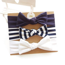 Load image into Gallery viewer, 3PCS Set Baby Headband Girls Hair Accessories Cotton Rabbit Ear Turban Bow Elastic Hairband For Baby Girls