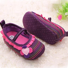 Load image into Gallery viewer, Baby Shoes Flower Ruffled First Walkers Toddler Soft Sole Patchwork Kids Comfortable Pre Walkers Shoe