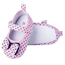 Load image into Gallery viewer, Baby Summer Shoes Anti-slip Sole Crib Shoe Bowknot Dot Print Casual For 3-12 Months Baby