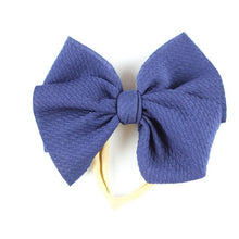 Load image into Gallery viewer, Modern New Headband with Messy Bow Baby Girls Hairbows Infant Solid Large Bow Turban Headwrap Newborn Bow For Girls