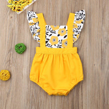 Load image into Gallery viewer, Summer Newborn Baby Girl Clothes Fly Sleeve Sunflower Print Romper Jumpsuit One-Piece Outfit For Girls