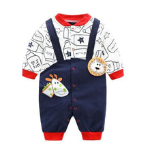 Load image into Gallery viewer, Modern Printed Jumpsuits Gentleman Autumn Long Sleeves Rompers Cotton Baby Clothes for Boys and Girls Outfits Style