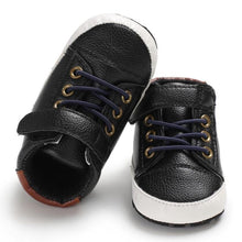 Load image into Gallery viewer, Newborn PU Leather Shoes Winter Fashion Baby Soft Sole Canvas Sneakers 0-12 Months Baby Boy And Girl