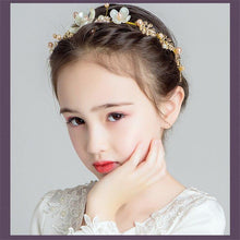 Load image into Gallery viewer, Handamde Lucury Hair Accessories For Girls Kids Flower Crown Adjustable Flower Headband Pearls Head Wreath For Girls