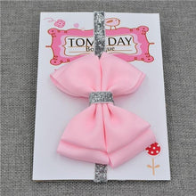 Load image into Gallery viewer, Luxury New Baby Hair Bow Flower Headband Silver Ribbon Hair Band Handmade Hair Accessories Bow for Children