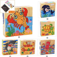 Load image into Gallery viewer, 1Set Nine Blocks Six-sided 3D Wooden Cube Puzzle Toys For Children Kids Educational Toys Funny Games