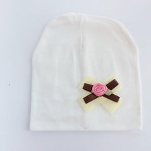 Load image into Gallery viewer, Modern Elegant Baby Girl Hat Cap With Bow and Dots Cotton Flower Beanie for Girls Butterfly Knot