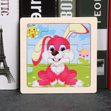 Load image into Gallery viewer, 10pcs Of Wood Puzzle Baby Young Children Early Lessons Learned Intelligence Cartoon Animal Puzzle Wooden Toys Education Puzzles