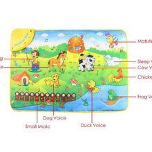 Load image into Gallery viewer, Music Animal Voice Singing Piano Farm Baby Play Gym Mat Baby Game Carpet Baby Toy