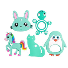 Load image into Gallery viewer, Baby Silicone Teethers BPA Free Teething Toy Animal Dog Koala Owl Elephant Baby Ring Teether Silicone Beads For Kids and Baby