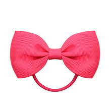 Load image into Gallery viewer, Luxury Handamde Small Baby Elastic Rubber band Head rope Mini Solid Ribbon Bow Tie For Girls Hair Accessories