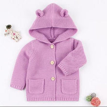 Load image into Gallery viewer, Modern Winter Warm Knit Cardigan Long Sleeve Hooded Sweaters for Newborn Infant Jacket And Coat Combination Clotes