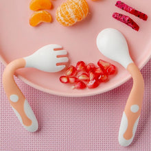 Load image into Gallery viewer, 2Pcs Bendable Baby Spoon Fork Set Toddler Infant Learning Tableware Flatware Utensils Kids Cutlery With Storage Box