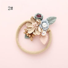Load image into Gallery viewer, Modern Fashion Floral Headband Newborn Baby Elastic Hairbands Pearl Fresh Style Bow Knot For Girls
