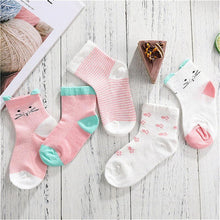 Load image into Gallery viewer, 5 Pair Cotton Mustache Printing Socks Baby Girls & Boys For 1-3 Year Elastic Warm And Comfortable Kids Sock