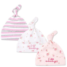 Load image into Gallery viewer, Printed Baby Hats & Caps For Newborn Baby Accessories In Elegant Modern Design Set Of 3PCS For Baby Kids