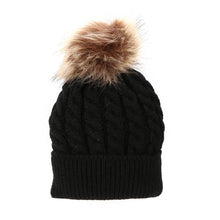 Load image into Gallery viewer, Fashion Parent-child Caps Cute Infant Baby Pom Pom Cap Winter Double Fur Ball Hat Baby Mom Warm Knitted Hat