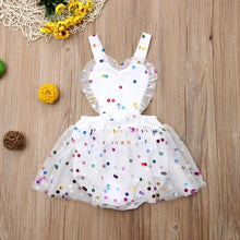 Load image into Gallery viewer, Newborn Infant Baby Girl Romper with Sequin Dot Tulle Dress Outfits for Toddler Girls Dress For Birthday And Party