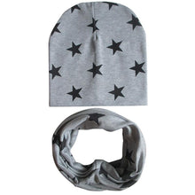Load image into Gallery viewer, Modern New Trend Baby Hat Scarf Star Prints Cotton Children Boys Girl Cap Beanie Neck Collar Scarf Autumn Winter Warm Kids Hats For Kids