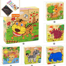 Load image into Gallery viewer, 1Set Nine Blocks Six-sided 3D Wooden Cube Puzzle Toys For Children Kids Educational Toys Funny Games