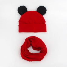 Load image into Gallery viewer, Baby Hat Cotton Ear Cap For Boys And Girls Winter Hat Scarf Set Children Boys Cap Scarf