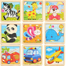 Load image into Gallery viewer, 10pcs Of Wood Puzzle Baby Young Children Early Lessons Learned Intelligence Cartoon Animal Puzzle Wooden Toys Education Puzzles