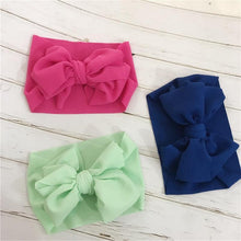 Load image into Gallery viewer, Modern retro Vintage Baby and Mom Textured Headwrap Pre-tied Turban Headband Bow Super Soft and Stretchy Hair Bows Kids Accessories for Girls and Moms