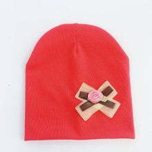 Load image into Gallery viewer, Modern Elegant Baby Girl Hat Cap With Bow and Dots Cotton Flower Beanie for Girls Butterfly Knot