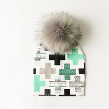 Load image into Gallery viewer, Luxury Modern Unique Toddler Boys and Girls Cartoon Printing Cotton Pompom Cap For Baby Beanie Hat With Pompon For Kids