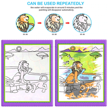 Load image into Gallery viewer, Modern Coloring Magic Water Drawing Book With Pen For Kids and Baby Educational Toy Animals Painting Writing Doodle Cloth Book Kids Drawing Board