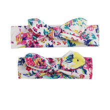 Load image into Gallery viewer, Mother & Baby Headbands Print Floral Elastic Hair Bands Parent-Child Hair Accessories Bow For Baby Girls Bow in Modern Design