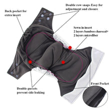 Load image into Gallery viewer, All-In-One Cloth Diaper for Baby Bamboo Charcoal Eco-friendly Baby Cloth Diaper