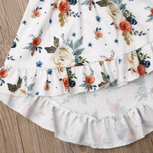 Load image into Gallery viewer, Stilish 2Pcs Baby Girl Toddler Dress For Baby Girl with Ruffle Tops Floral Dress Set In Modern Flower Interetsing Design For Girls Kids