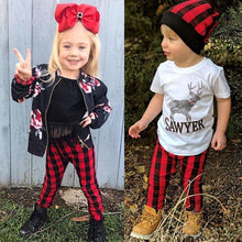 Load image into Gallery viewer, Modern Girls Red Pants For Newborn and Kids In Cute Baby Clothes Trousers Style Plaid Pants for Girls