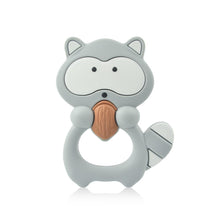 Load image into Gallery viewer, Baby Teethers Cartoon Animal Baby Teething Toy Penguin Silicone Teether Unicorn Pendant Raccoon Accessories