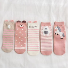 Load image into Gallery viewer, 5pairs 100% Cotton Unisex Baby Socks for Girls&boys Children Soft Winter Cute Cartoon Socks Set For Baby