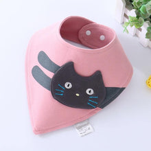 Load image into Gallery viewer, Baby Bibs Waterproof Triangle Cotton Cartoon Child Dribble Bibs Newborn Absorbent Cloth Bib for Kids in Cat Design